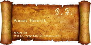 Vasas Henrik névjegykártya